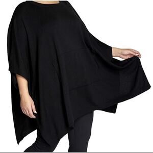 Dubgee by Whoopi Womens Black Sweater Poncho One Size NWT $98 MSRP